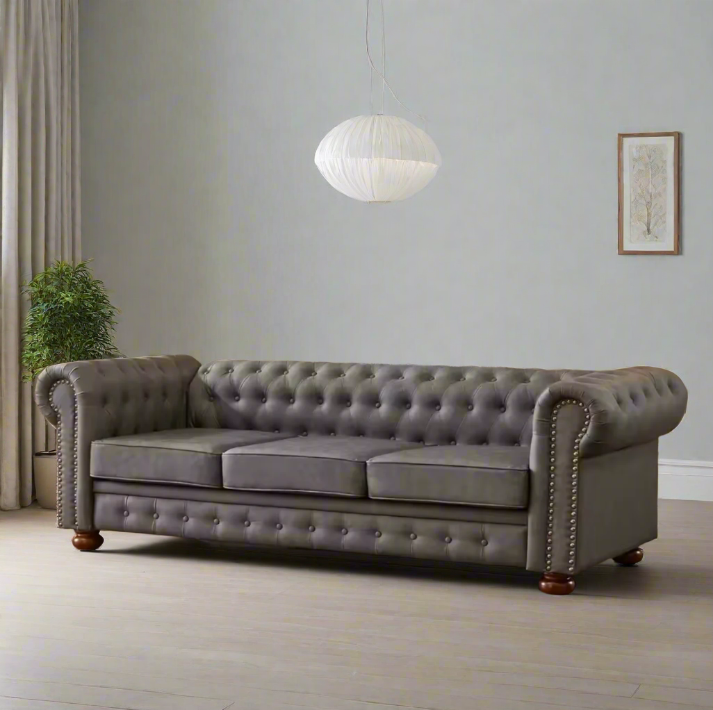 Chesterfield Sofa 3 Seater in Gray