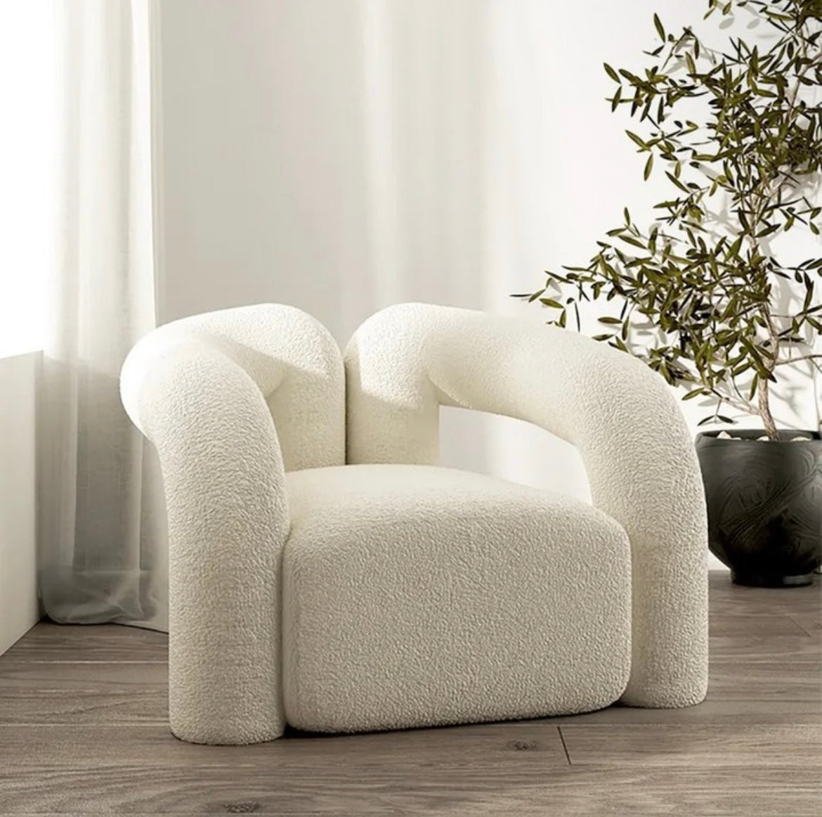 Nordic Living Room Bouclé Armchair