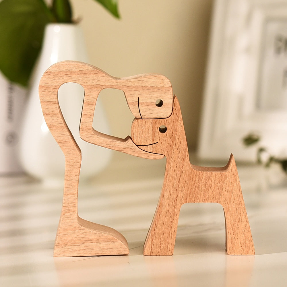 Family Dog/Cat Wood Sculpture (Gift Boxed)