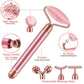 5-in-1 24K Gold Electric Vibrating Rose Quartz Beauty Bar (Gift Boxed)