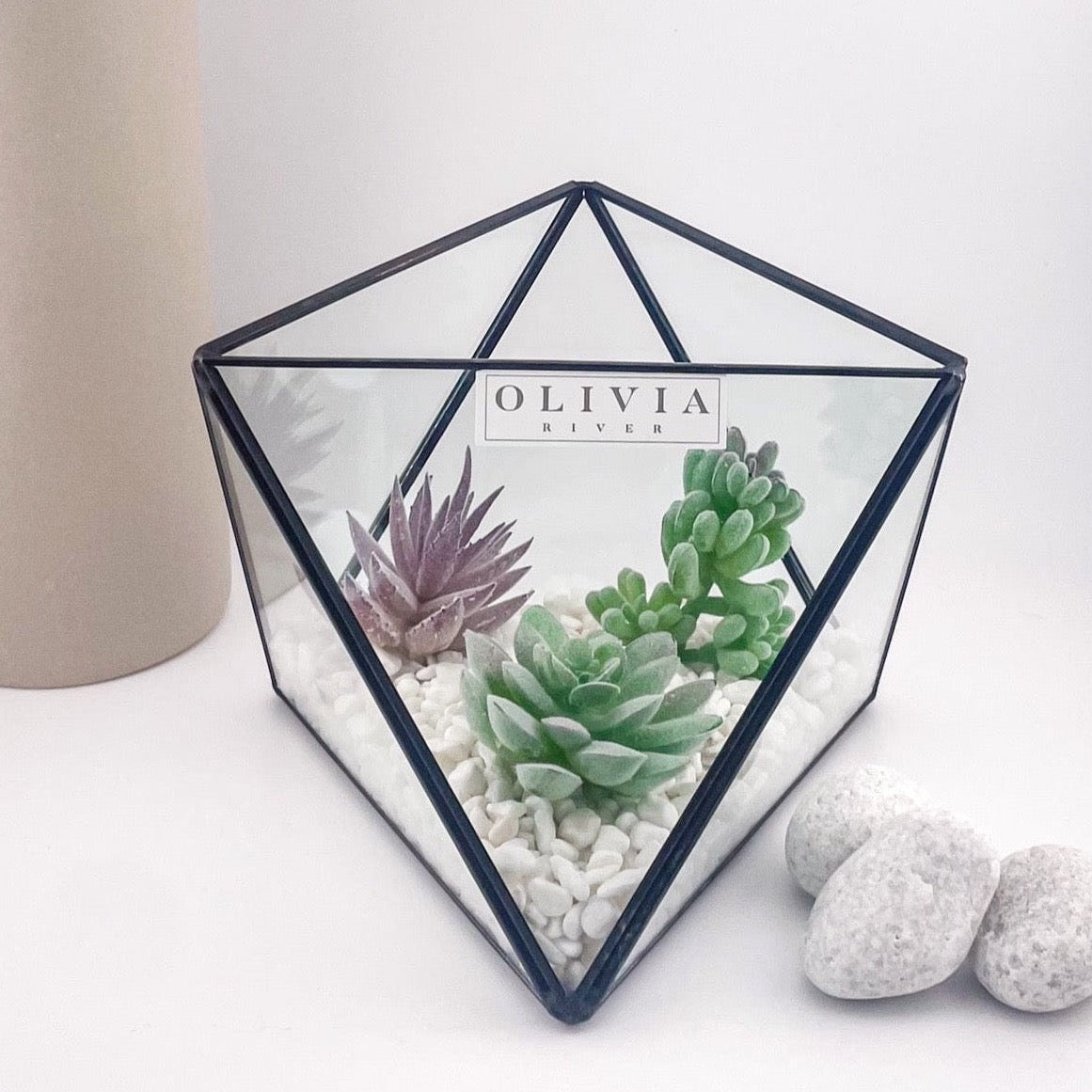 Small Table Decoration Geometric Glass Terrarium