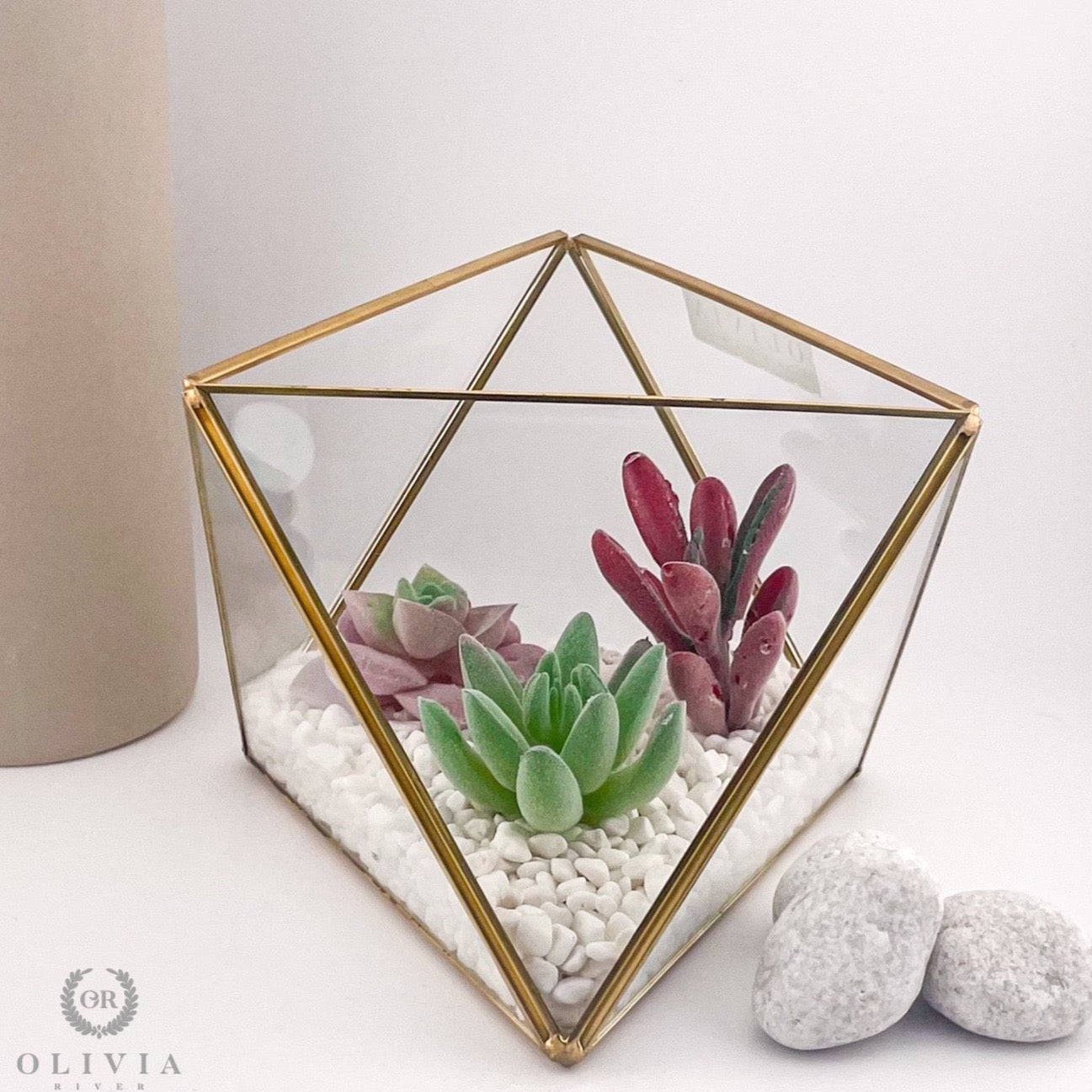 Small Table Decoration Geometric Glass Terrarium