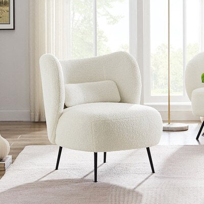 Scandinavian Living Room Bouclé | Lamb Velvet Chair