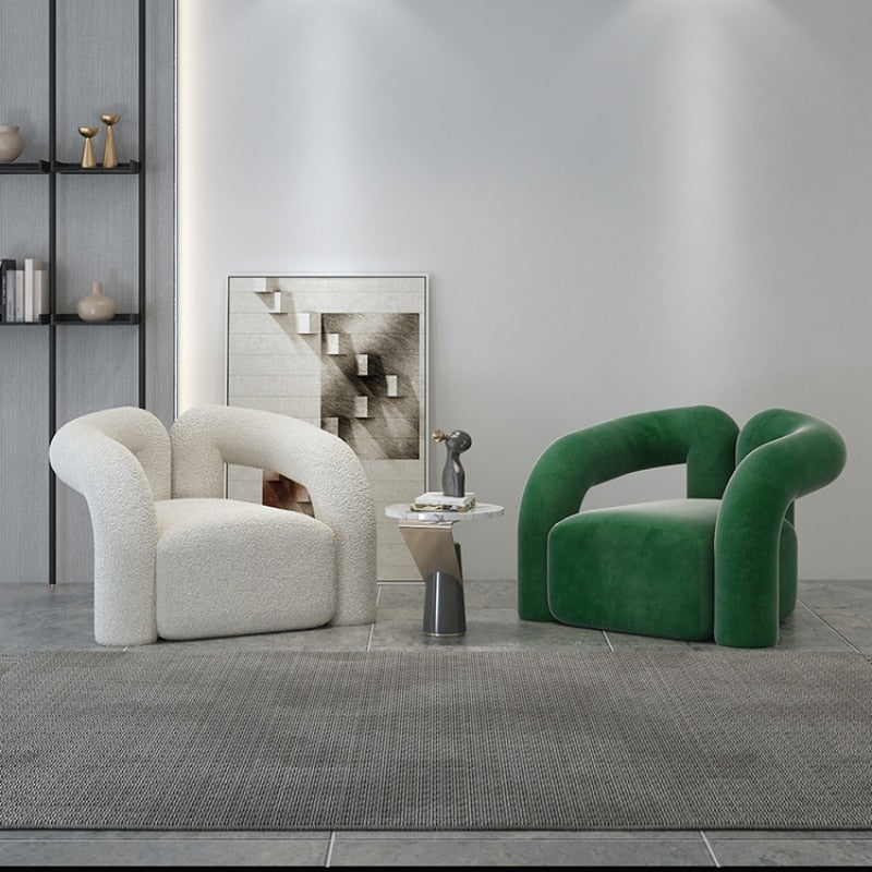 Nordic Living Room Bouclé Armchair