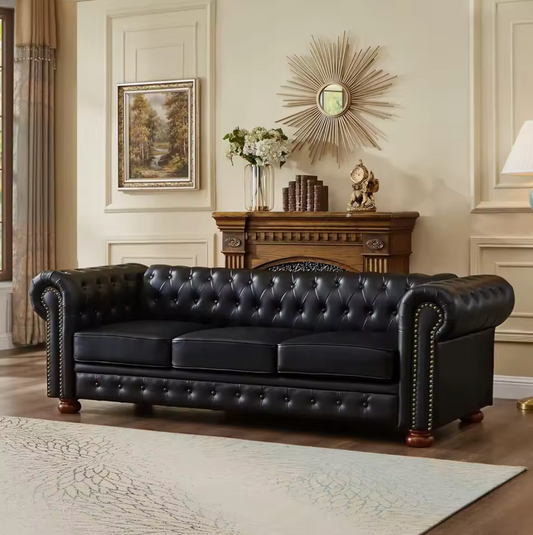 Chesterfield Sofa 3 Seater in Black