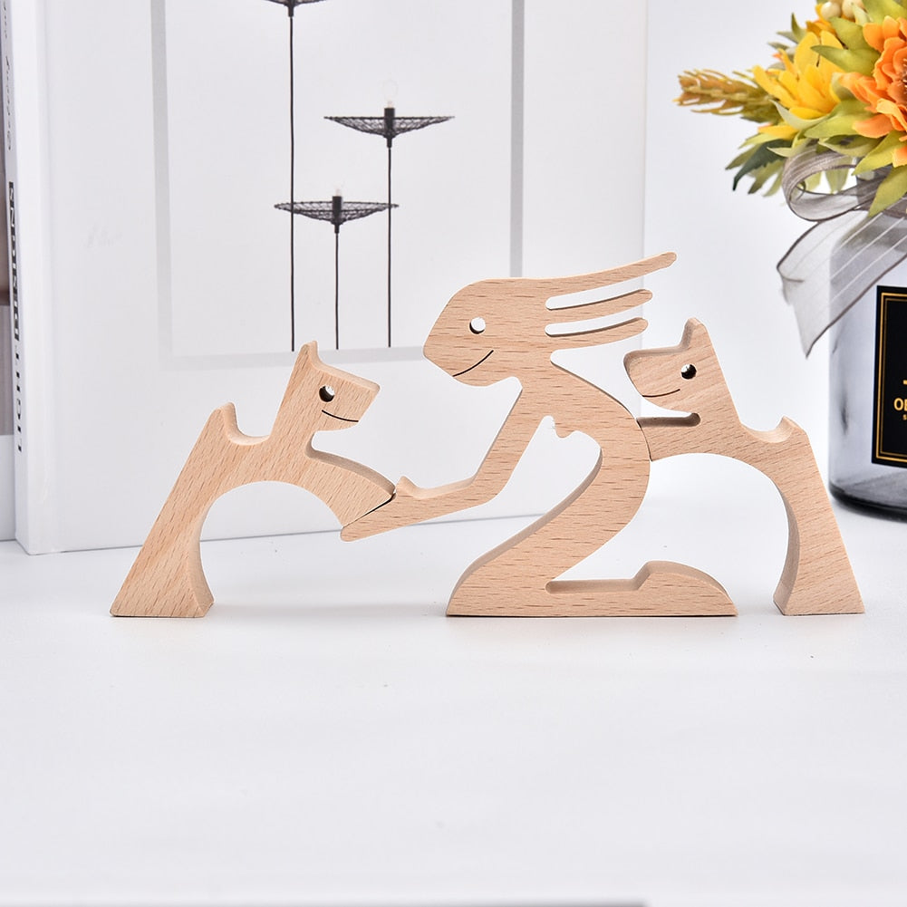 Family Dog/Cat Wood Sculpture (Gift Boxed)