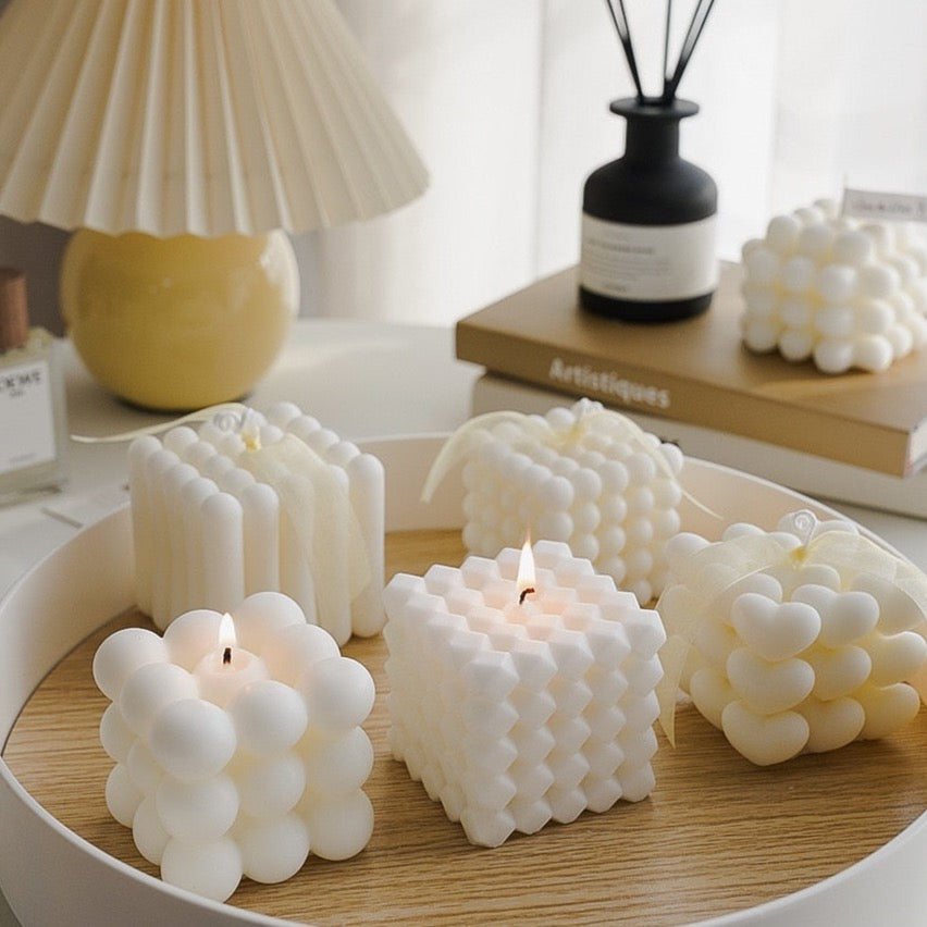 Geometric Rubik's Cube Scented Candle (Bubble Candles)